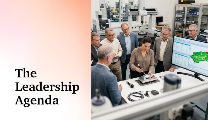 A group of professionals stands around a workstation and reviews equipment in a laboratory. A group of professionals stands around a workstation and reviews equipment in a laboratory.